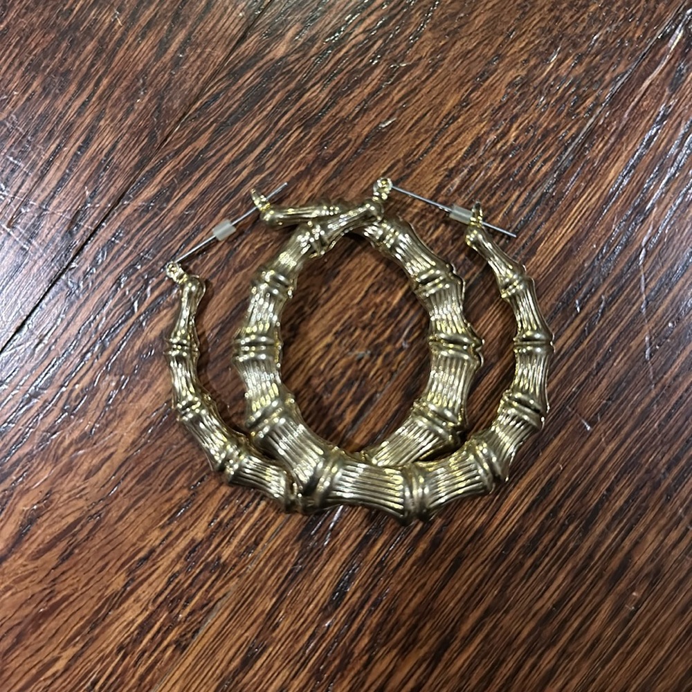 Bamboo hoop, earrings